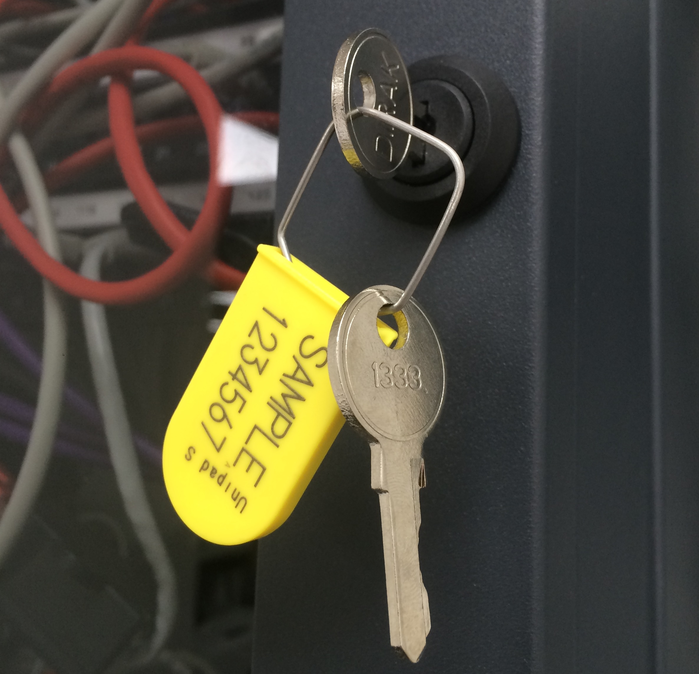 thumbnail image 2 of 10 Pack Electric Utility Meter Tamper Evident Padlock Security Tag Seals – Yellow 2 of 6