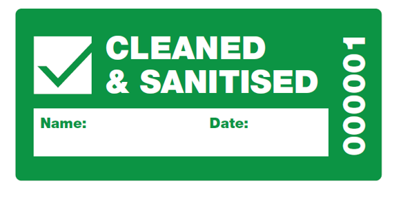 Picture of Cleaned & Sanitised Security Labels