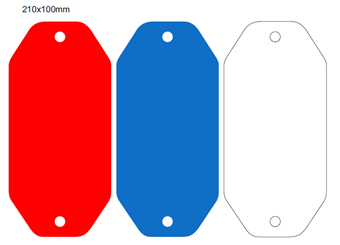 Picture of 210x100mm Colour-coded Blank Write-On Tags, with fixing hole