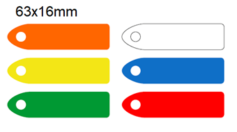 Picture of 63x16mm Blank Colour-coded Key Tags, with fixing hole