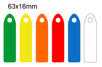 Picture of 63x16mm Blank Colour-coded Key Tags, with fixing hole