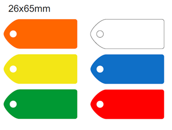 Picture of 65x26mm Blank Colour-coded Key Tags, with fixing hole