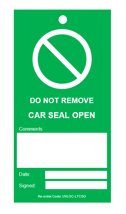 Picture of Write-On Car Seal Tags, Red/Green (Pack of 100)