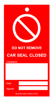 Picture of Write-On Car Seal Tags, Red/Green (Pack of 100)