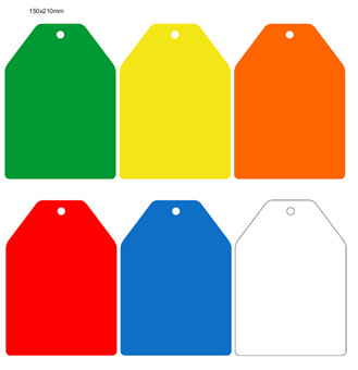 Picture of 210x150mm Colour-coded Blank Write-On Tags, with fixing hole