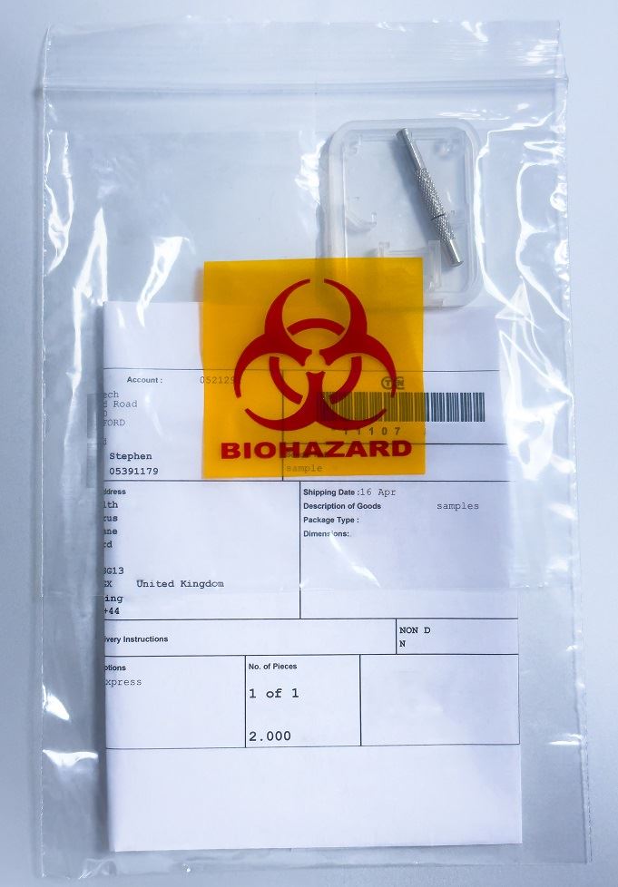 Picture of SecureLab Biohazard Bags with Document Pouch, 152x140mm