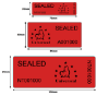 Security labels in 3 different sizes