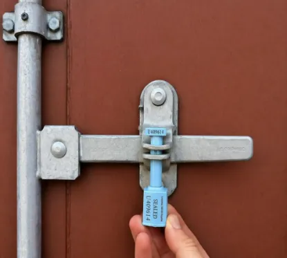 Bolt seal on back of trailer door