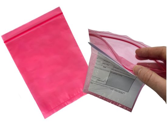 Specimen bags- urgent red-tinted