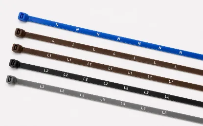 N L L1 L2 L3 printed phase marking cable ties for electrical identification