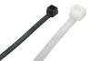 Black and natural miniature nylon cable ties