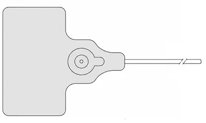 UVRTAG2 wider equipment-style RFID cable tie tag technical diagram