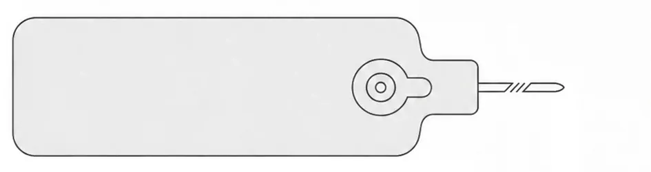 UVRTAG5 long narrow RFID cable tie tag technical diagram